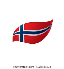 Norway flag, vector illustration on a white background