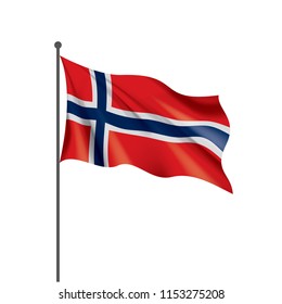 Norway flag, vector illustration on a white background
