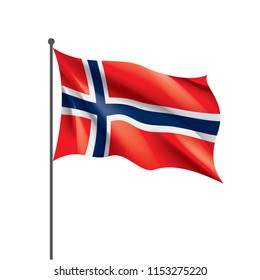 Norway flag, vector illustration on a white background