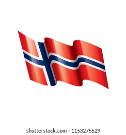 Norway flag, vector illustration on a white background