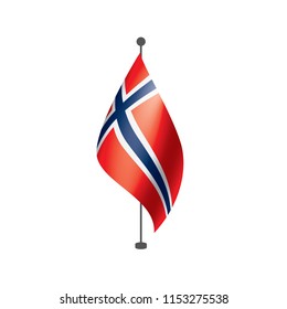 Norway flag, vector illustration on a white background