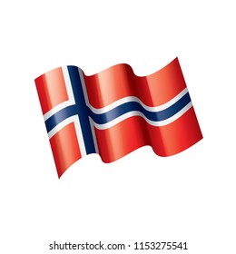 Norway flag, vector illustration on a white background