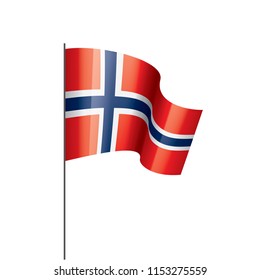 Norway flag, vector illustration on a white background