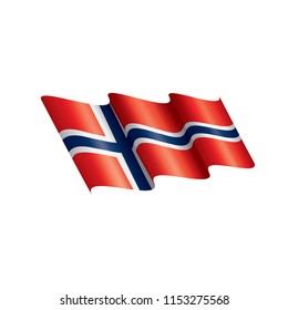 Norway flag, vector illustration on a white background