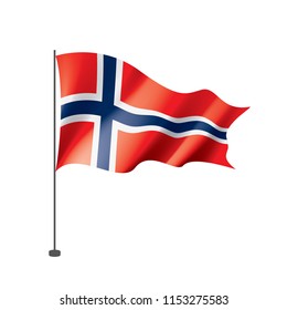 Norway flag, vector illustration on a white background