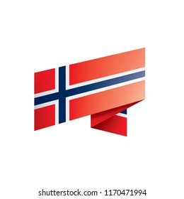 Norway flag, vector illustration on a white background
