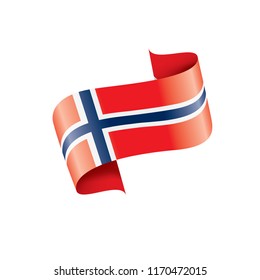 Norway flag, vector illustration on a white background