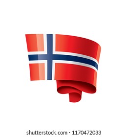 Norway flag, vector illustration on a white background