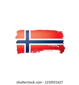 Norway flag, vector illustration on a white background.