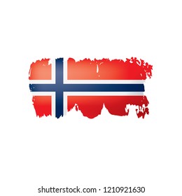 Norway flag, vector illustration on a white background.