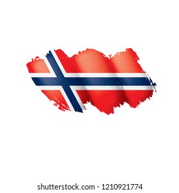 Norway flag, vector illustration on a white background.
