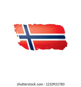Norway flag, vector illustration on a white background.