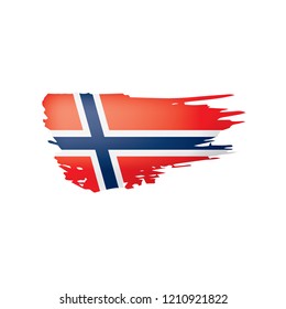 Norway flag, vector illustration on a white background.
