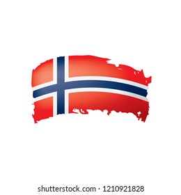 Norway flag, vector illustration on a white background.