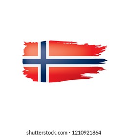 Norway flag, vector illustration on a white background.