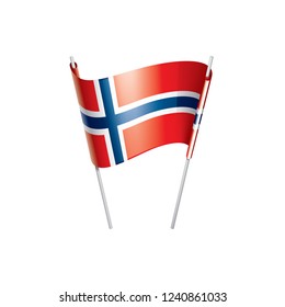 Norway flag, vector illustration on a white background