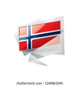 Norway flag, vector illustration on a white background