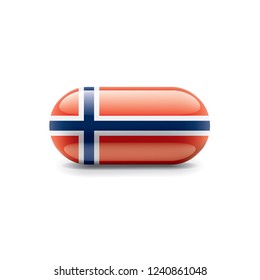 Norway flag, vector illustration on a white background