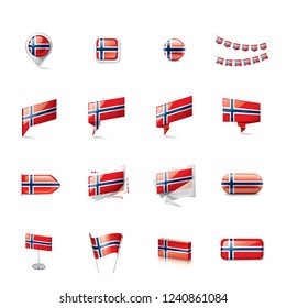 Norway flag, vector illustration on a white background