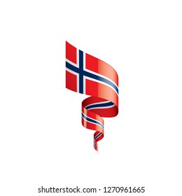 Norwegische Flagge, Vektorgrafik auf weißem Hintergrund