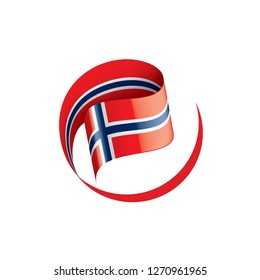 Norway flag, vector illustration on a white background