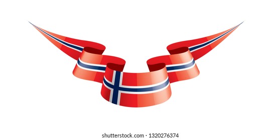 Norway flag, vector illustration on a white background