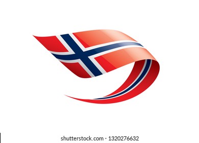 Norway flag, vector illustration on a white background
