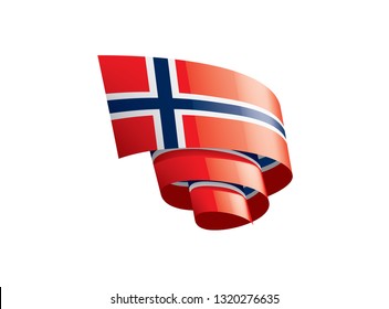 Norway flag, vector illustration on a white background