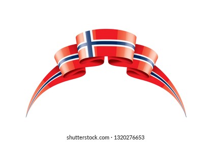 Norway flag, vector illustration on a white background