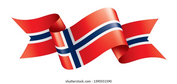 Norway flag, vector illustration on a white background