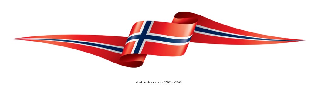 Norway flag, vector illustration on a white background