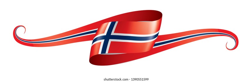 Norway flag, vector illustration on a white background