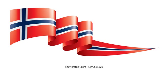 Norway flag, vector illustration on a white background