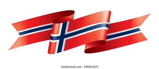 Norway flag, vector illustration on a white background