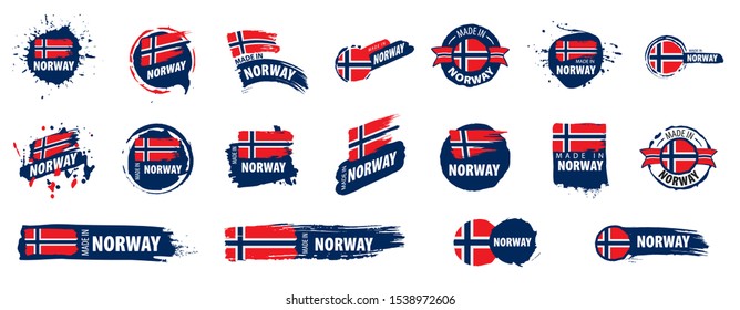 Norway flag, vector illustration on a white background