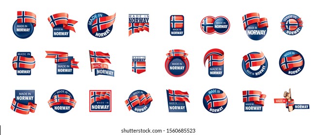 Norway flag, vector illustration on a white background