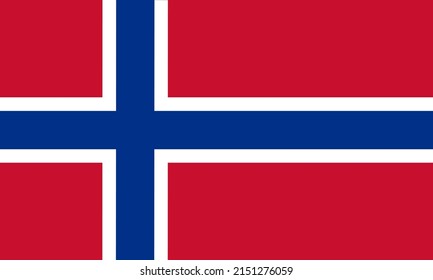 Norway flag vector. the official coat of arms of the country with the right Three colors.