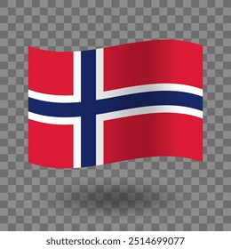 Vector de la bandera de Noruega. Bandera ondulada de Noruega aislado fondo transparente. Bandera nacional de Noruega símbolo icono. EPS 10