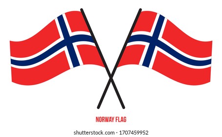 Norway Flag Waving Vector Illustration on White Background. Norway National Flag.