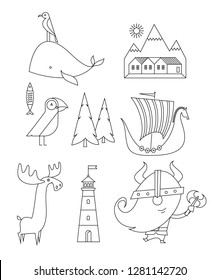 Norway flat vector simple travel style illustration