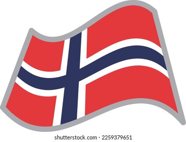 Norway fluttering national flag illustration vector material