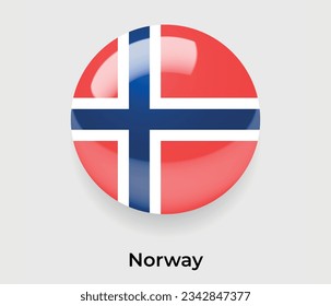 Noruega gloqueante burbuja nacional forma redonda icono de ilustración vectorial