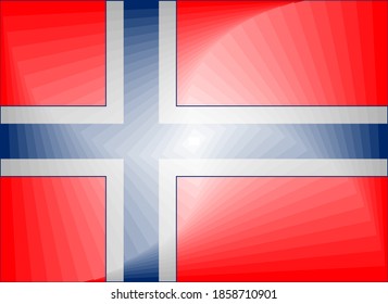 Norway Gradient Flag - Illustration, 
Three dimensional flag of Norway