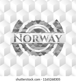Norway grey emblem with geometric cube white background