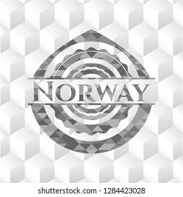 Norway grey emblem with geometric cube white background