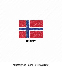 Norway grunge flag flat vector illustration
