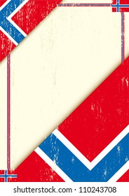 Norway grunge letter. A poster with a norwegian Flag