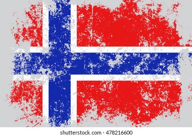 Norway grunge, old, scratched style flag