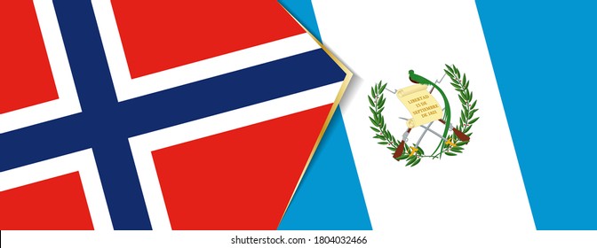 Norwegen und Guatemala Flaggen, zwei Vektorfahnen Symbol für Beziehung oder Konfrontation.