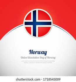 Norway happy union dissolution day with creative colorful country flag background